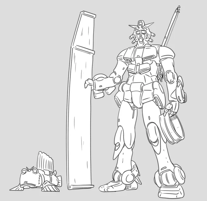 ガタリンピックガンダムとムツゴロウガンダム 
普段はガタスキーでムツゴロウガンダムを釣っている
泥を吸って排出するノズルが体にいくつも設置されている
#都道府県ガンダム https://t.co/mBLlDEvIaU 