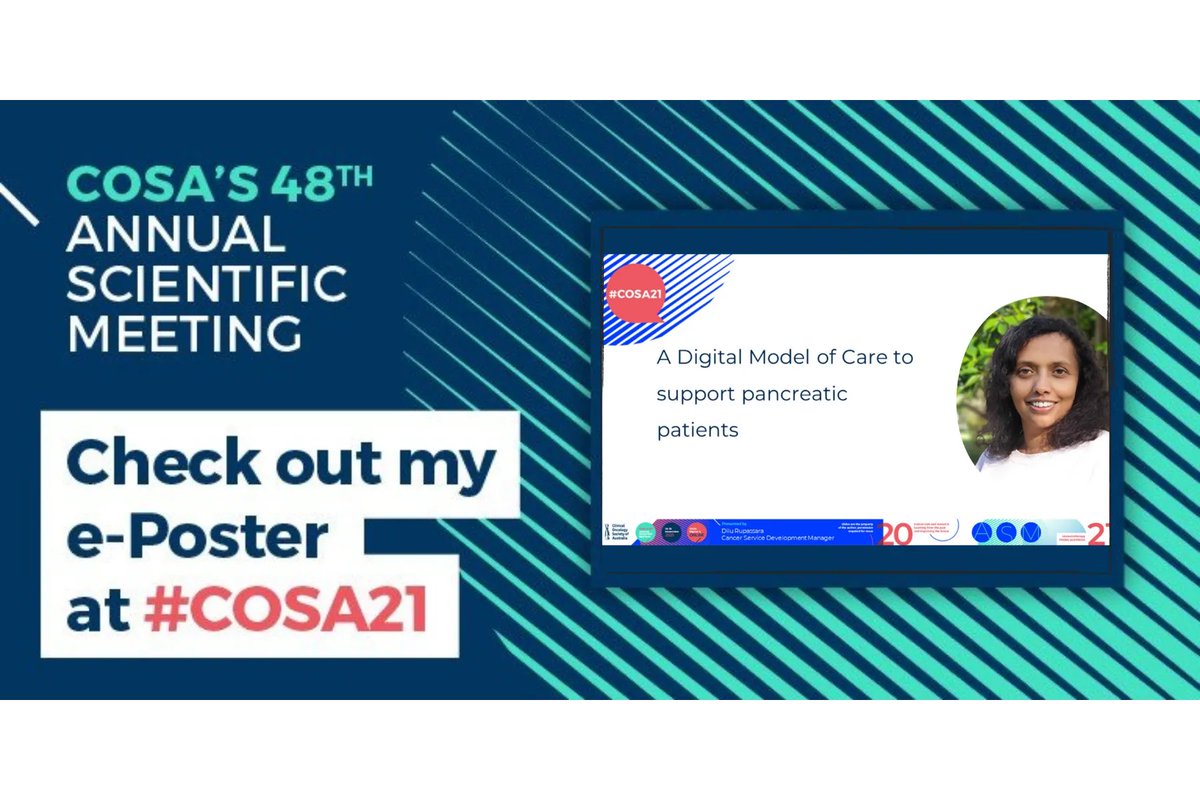 WCMICS's tweet photo. π‘οΈ HOT PICK! #COSA21 e-poster: A Digital Model of Care to support pancreatic patients - by our very own Dilu Rupassara π #CancerImprovement https://t.co/Hj4Ebdm3nf