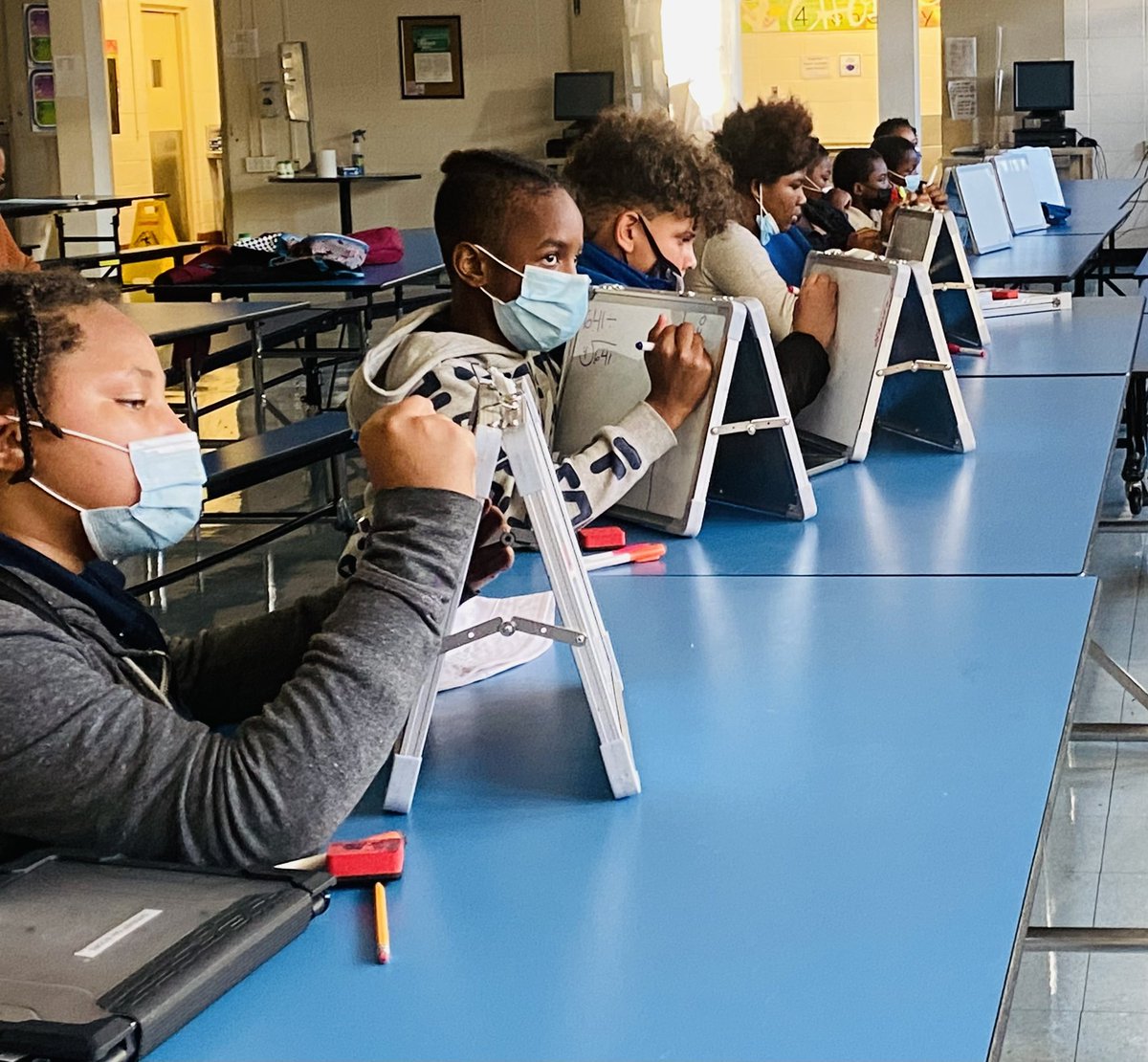MrsKeziahFinney's tweet photo. So glad to see so many Bancroft Scholars make academic gains through Lyrical Math before the Thanksgiving break! They are all in and on a roll. #lyricalmath #popupmathclass https://t.co/rA68K4kLE1