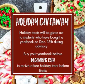 PCM_Yearbook's tweet image. We are doing a holiday giveaway for the upcoming finals!!! Check out our Instagram for more info!