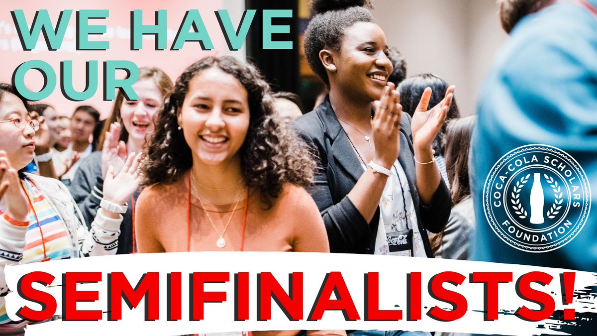 cokescholars's tweet photo. We have our 2022 Coca-Cola Scholar Semifinalists!

https://t.co/9ydGkTUARw #CokeScholarsSF

These 1,617 students were selected from 68k+ applicants to continue through our selection process based on their excellence in academics, leadership, and service. 💯 https://t.co/Dwy3zSq5at