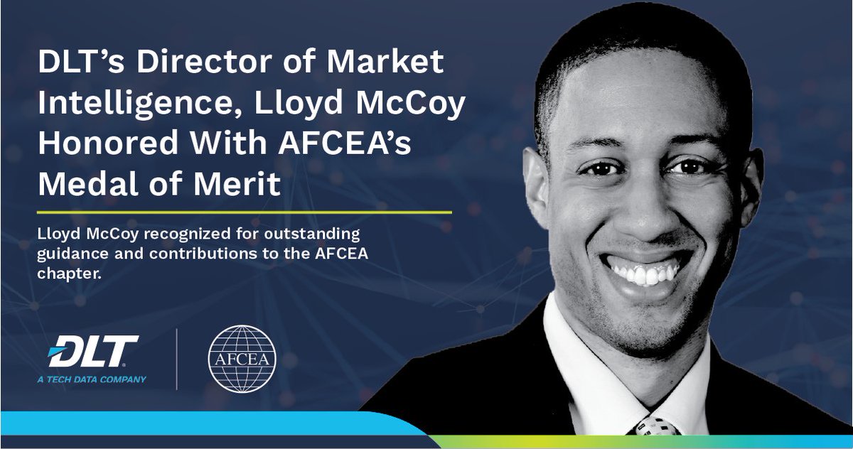 TD_SYNNEX_PS's tweet photo. DLT’s Director of #MarketIntelligence, @LloydMcCoyJr, was honored with the prestigious @AFCEA #MedalofMerit at TechNet Cyber 2021. Congratulations to Lloyd McCoy and the @AFCEANOVA  Chapter as they were recognized as the Model Chapter. https://t.co/cB1Z2vLB4Y