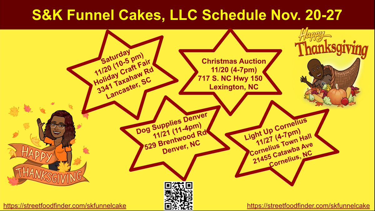 SKFunnelCakes's tweet photo. New schedule alert!! 
#skfunnelcake #blackownedbusiness #givingback #loveothers #charlotte #charlottefoodtrucks https://t.co/4lbNMB5Z9u