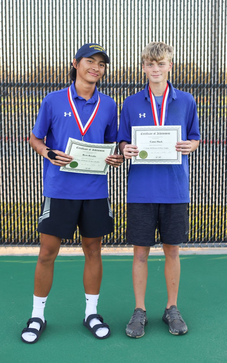 Pioneer_Tennis's tweet photo. Ryan Rosalin/Camo Slack: 1st Team All District #1 Boys Doubles https://t.co/v80t4UCcP8