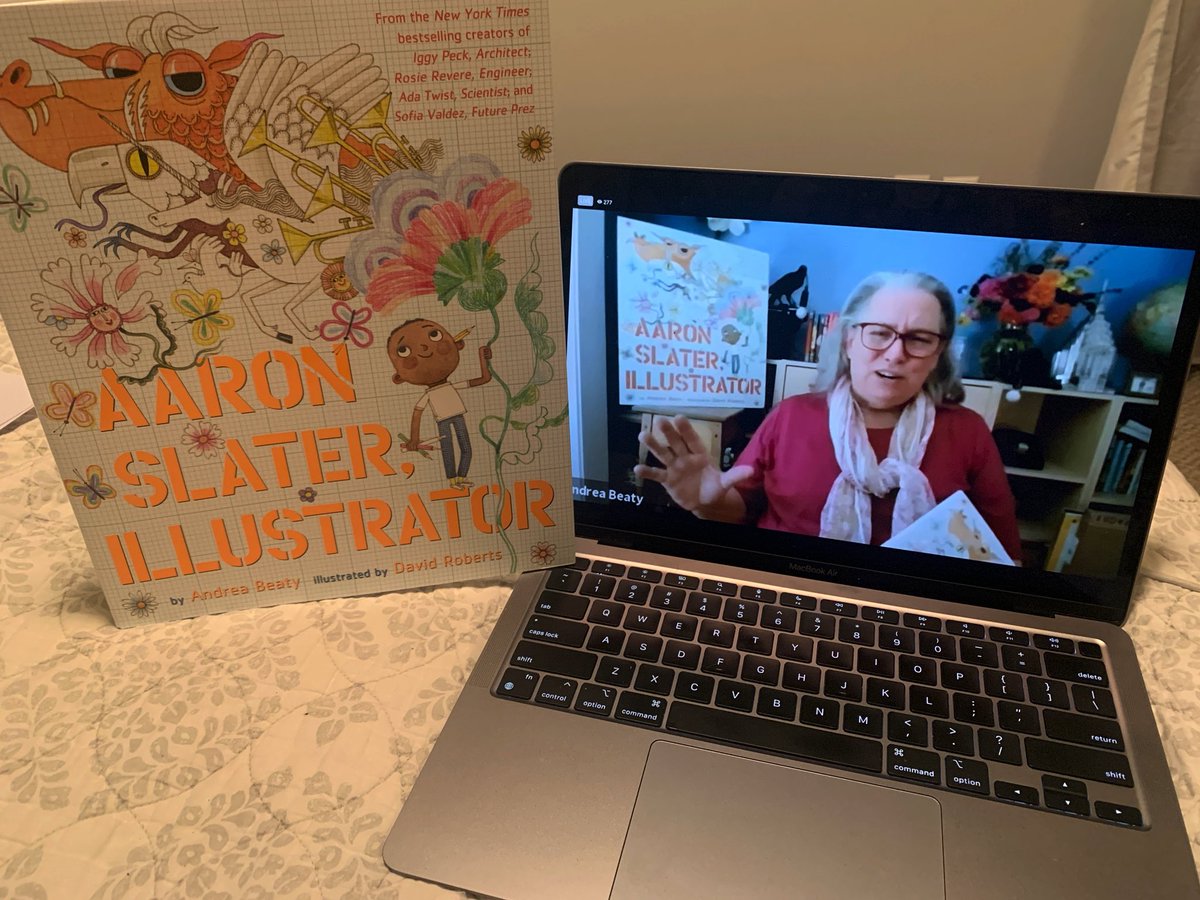 GreenfieldLMC's tweet photo. Read Along, Draw Along: Aaron Slater Illustrator by @andreabeaty 📖 ✏️ @CrayolaEdu #TheQuestioneers (The book was supposed to be a Christmas present but I had to open it early! 😁) https://t.co/fqTchxCsG9
