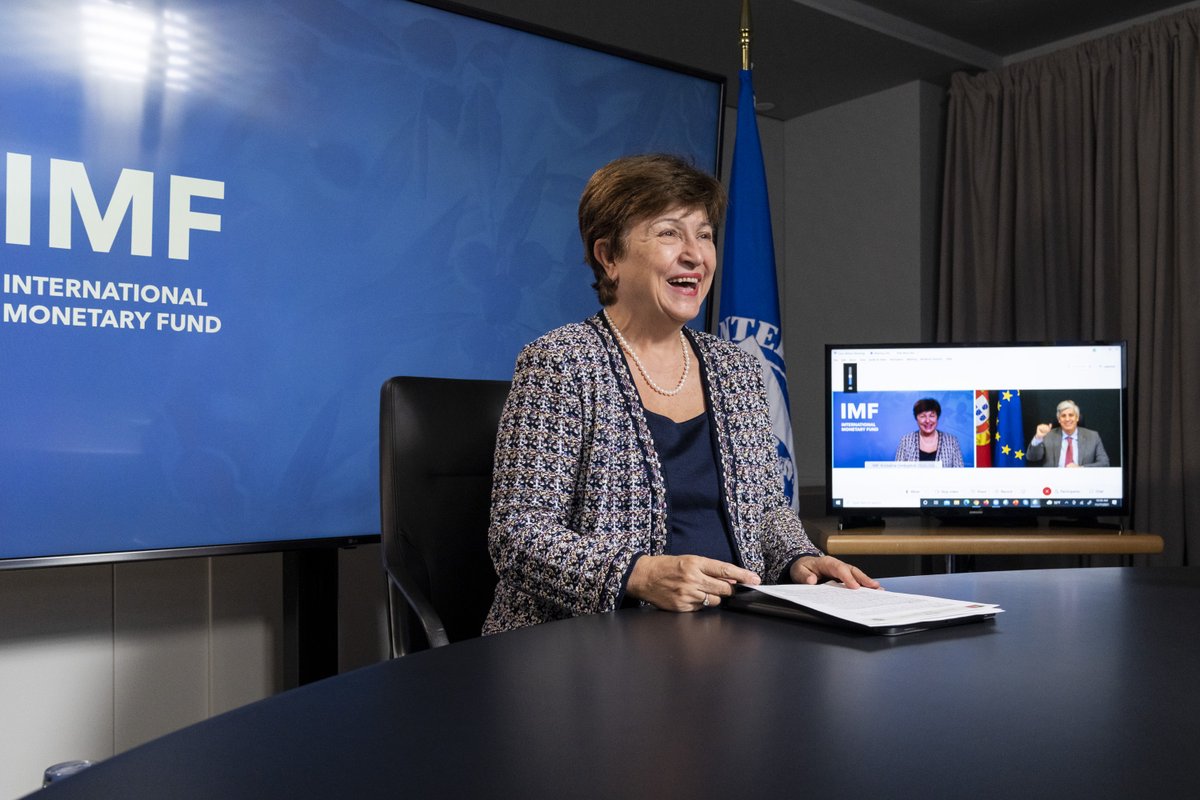 KGeorgieva's tweet photo. Obrigada to @bancodeportugal Governor @mariofcenteno for our conversation today.

Great insights on the #EU’s vital role in tackling the pandemic and working together to build a better future.  #NextGenEU is a great example for others on how to focus on transforming economies! https://t.co/e0lLVTbjaj