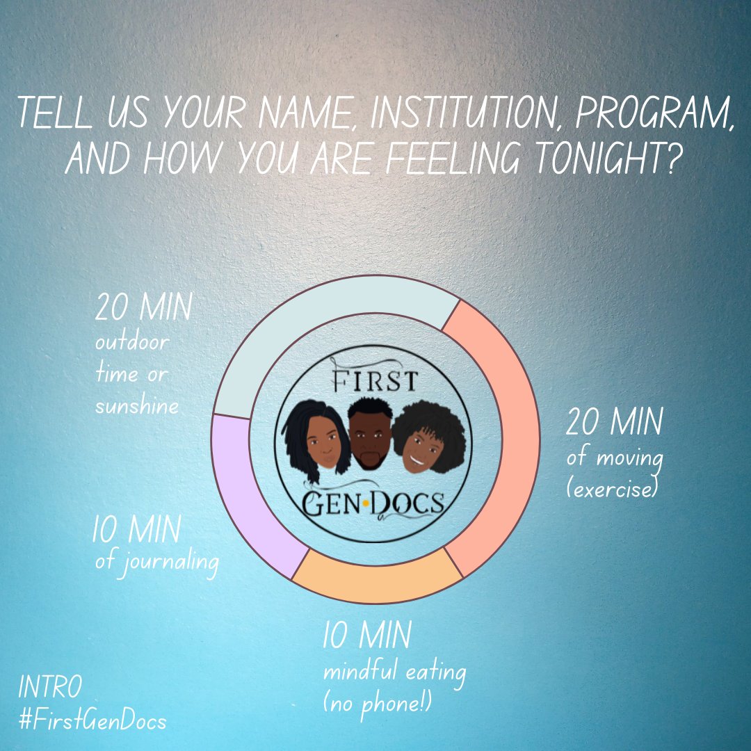firstgendocs's tweet photo. Intro: Welcome to the last #FirstGenDocs chat for 2021! Tell us your name, institution, program, and how you are feeling tonight? https://t.co/NECMg9ZHyM