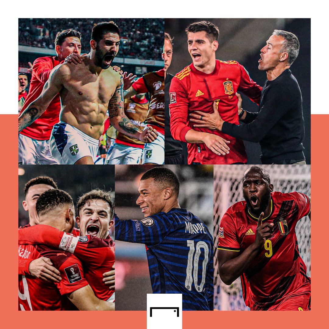 goal's tweet photo. 🇷🇸 Serbia
🇪🇸 Spain
🇨🇭 Switzerland
🇫🇷 France
🇧🇪 Belgium
🇩🇰 Denmark
🇳🇱 Netherlands
🇭🇷 Croatia
🏴󠁧󠁢󠁥󠁮󠁧󠁿 England
🇩🇪 Germany

Every European team to have qualified for the 2022 World Cup so far 🤩 https://t.co/Hs9EDtxUmO