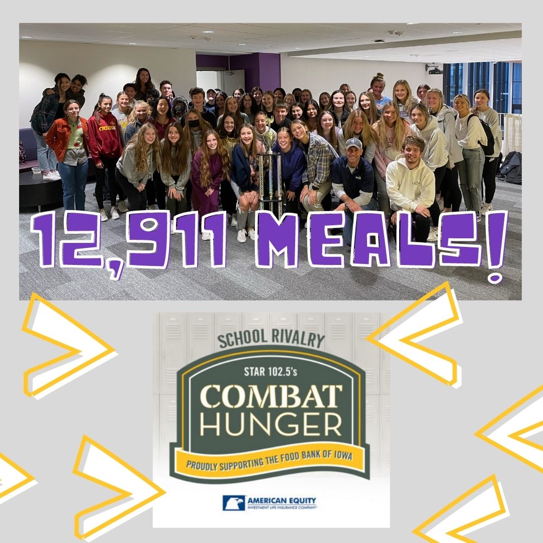 Kurt from Star 102.5 came to JHS yesterday morning to deliver the trophy for winning the Combat Hunger Rivalry Challenge between the metro area schools. 🎉 We collected $3,227.75 dollars which equates to 12,911 meals! 😲Thank you to our community for all your donations.