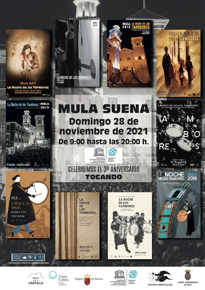 Y el Domingo 28 tenemos una cita por las calles de nuestra ciudad.
Ha llegado el momento de desempolvar nuestros tambores y darles el protagonismo que no han podido tener éstos dos últimos años.
Ponte tú túnica y sal a la calle con el tambor.
#MulaSuena