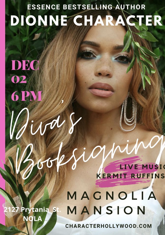 divacharacter's tweet photo. MEET ME IN NEW ORLEANS | 
December 2, 2021 — Character Hollywood  announces a Book Signing with Essence Bestselling Author, Empowerment Columnist and Entertainment Writer, Diva Dionne Character for the release of “YOU BETTER GOT YOUR DREAM, for Women Creatives. https://t.co/vMpJDj0Tn6