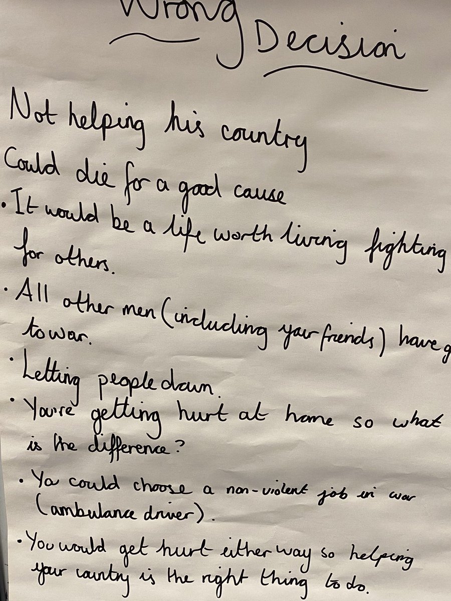 FeatherstoneYR5's tweet photo. It was great for Year 5 to fully understand what a Conscientious objector was during the war and whether the choice they made was the right one. I look forward to seeing their writing based on the reasons they have given. https://t.co/IwpS3mDyiJ