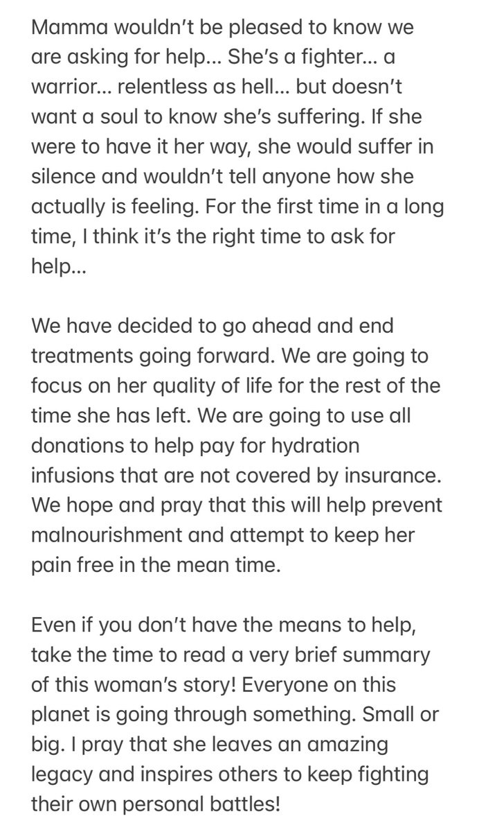 Please have a read… 🙏🏽❤️

If you don’t have the means to donate, a simple repost/retweet means the world to us. Thank you 🙏🏽

gofund.me/23d01dd9
