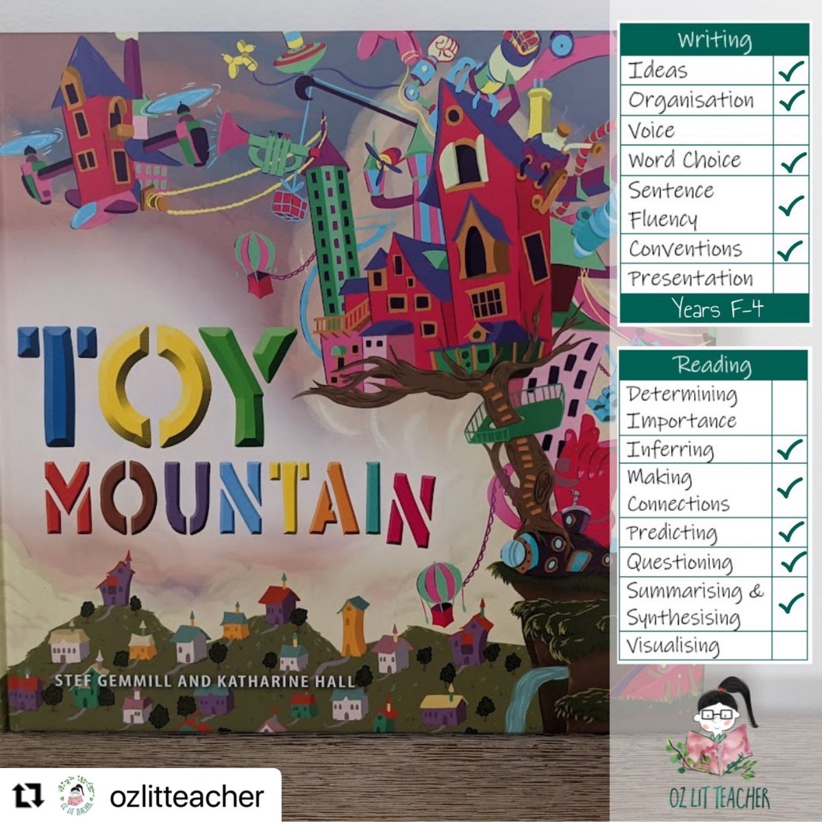 Stef Gemmill (@stefgemmill) on Twitter photo #Repost <a href="/ozlitteacher/">Ozlitteacher</a> thank you π
Toy Mountain is a clever book about a boy tired of his old toys. He becomes a toy tester & ends up on a crazy plastic waste journey. A great text for a study unit on sustainability, recycling & consumerism. Ages 3+ #ozlitteachers #edtext #Repost <a href="/ozlitteacher/">Ozlitteacher</a> thank you π
Toy Mountain is a clever book about a boy tired of his old toys. He becomes a toy tester & ends up on a crazy plastic waste journey. A great text for a study unit on sustainability, recycling & consumerism. Ages 3+ #ozlitteachers #edtext
