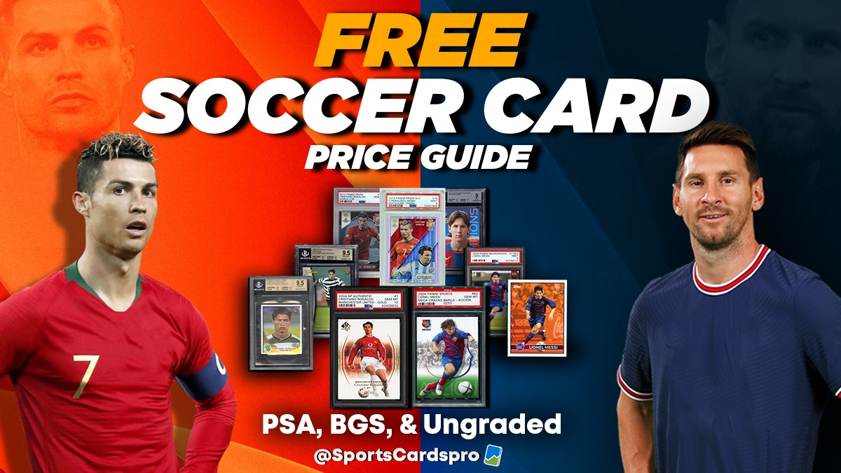 sportscardspro's tweet photo. 🔥JUST LAUNCHED🔥  ⚽️⚽️⚽️⚽️
Free Soccer Card Price Guide! PSA, BGS, &amp; Ungraded.
Check It: 👉https://t.co/ZjxaOk48pO

#sportscards #basketballcards #footballcards #baseballcards #hockeycards #soccercards #thehobby #limitedcards #TradingCards #collect https://t.co/0tYYItQTgL