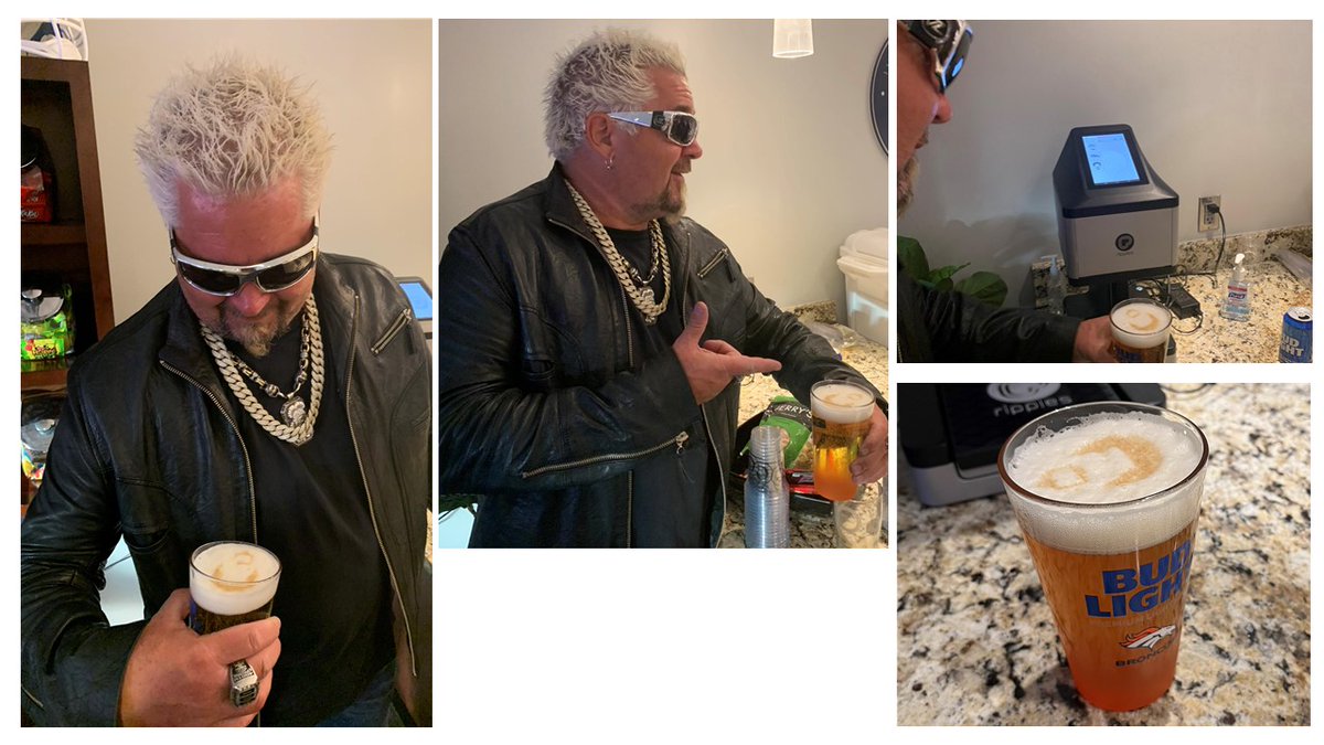 BroncosBudLight's tweet photo. The Mayor of Flavortown enjoying himself a @BudLight  at the game this weekend!!! https://t.co/FgZSHiai0l