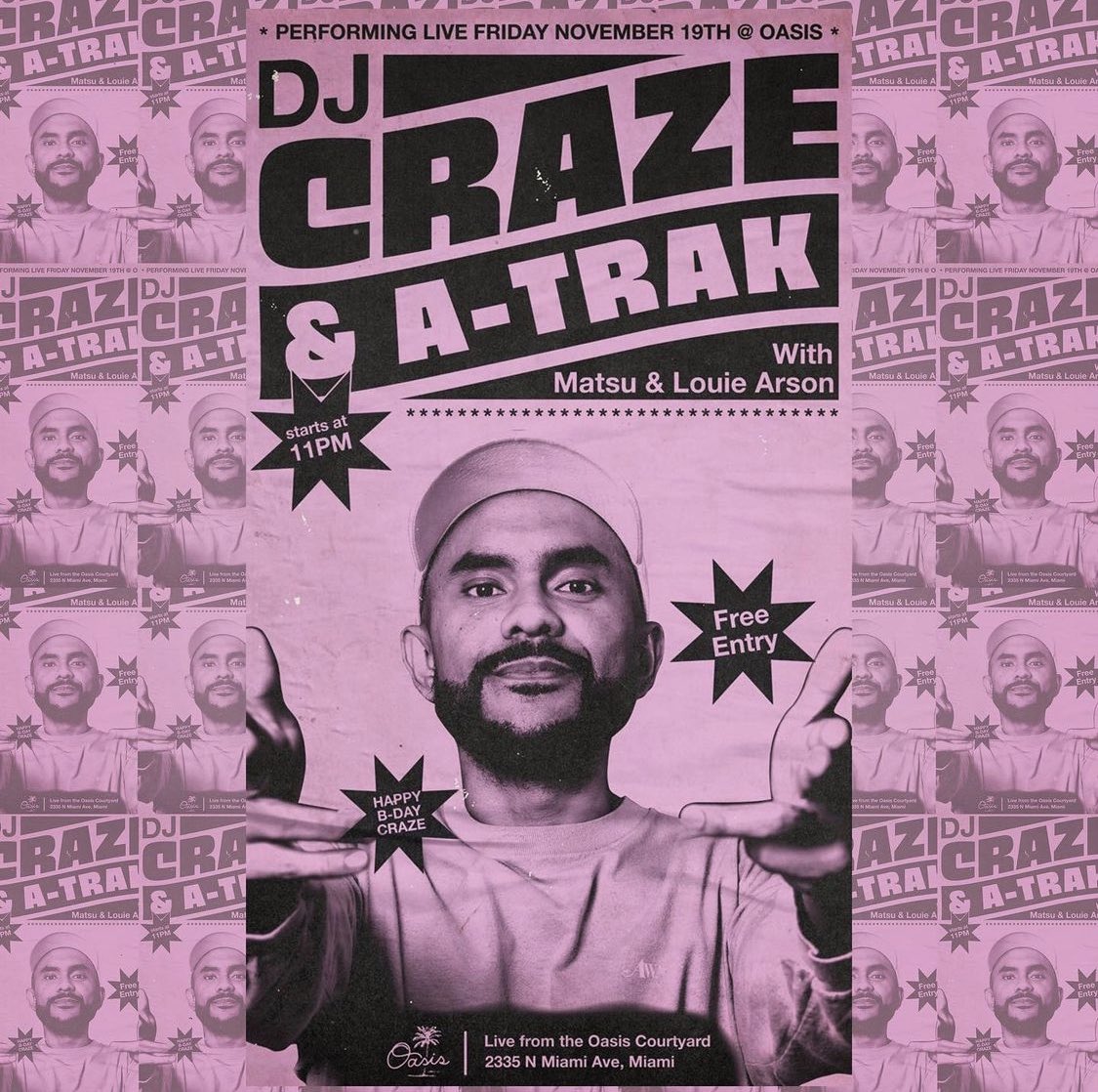 MAYDAYMUSIC's tweet photo. MIAMI!!! The grand finale of the #HardToLeaveTour is going down this Friday night at Oasis Wynwood. It’s a FREE EVENT. Come for the show and stay for @CRAZEARONI’s birthday party with @atrak, Matsu, & @LouieArson. #Mayday #Miami https://t.co/fV19nKcEyk