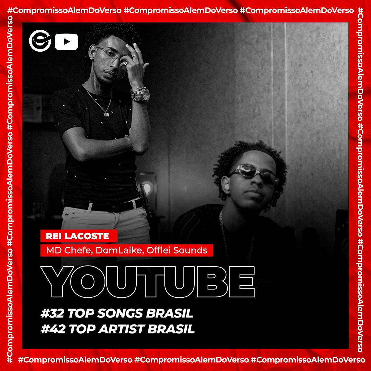 ONErpmbr's tweet photo. Foi aqui que pediram #TopCharts da #FamíliaONErpm? 😲🔥

O rapper @MDCHEFEOFF, um dos principais nomes da cena no Rio de Janeiro, dono do grande hit “Rei Lacoste”, ao lado de @domlaike e #OffleiSounds, estão repletos de conquistas envolvendo a famosa música! 💪✨ https://t.co/oiCZXtKfYy