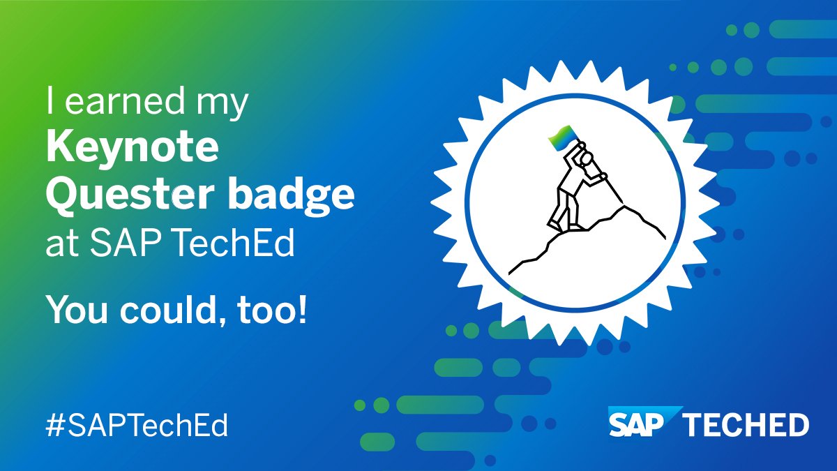 So, I watch the key notes, learn about #SAP's latest news with <a href="/JuerMueller/">Juergen Mueller</a>, I have a good laugh with our <a href="/SAPdevs/">SAP Developers</a> (great video guys!), get to watch them do 10demos in one hour AND I get a bagde! This #SAPTechEd gets better and better. Looking forward to the sessions tomorrow 😄