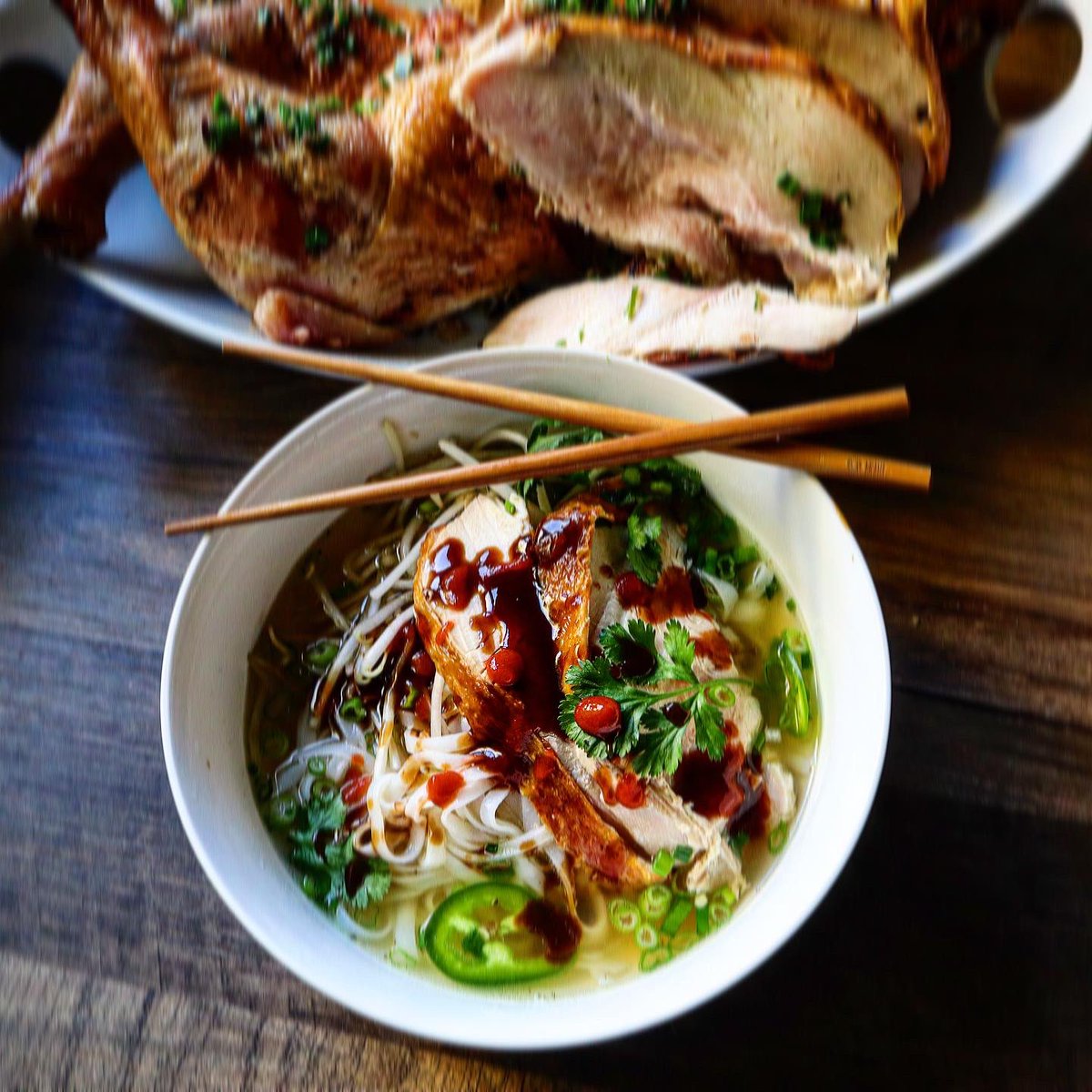 ChefTuDavidPhu's tweet photo. Turkey Pho with Thanksgiving Leftovers #thanksgiven  
==========
Which team are you on? ‘Hoisin’ or ‘No Hoisin’ ?  
==========

Recipe link in bio, below:
[ https://t.co/JdwnTjl0Tl ] https://t.co/GxntjT4X9a
