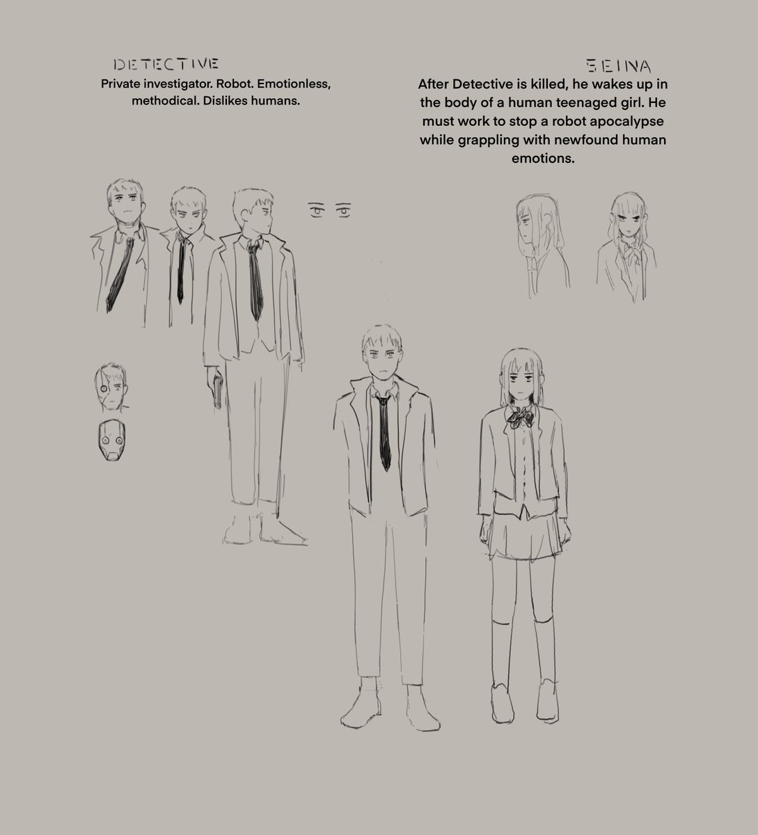 0impulse's tweet photo. Protagonist(s) for a thing I'm boarding for Charles Lefebvre's class. Still hashing out the story, but I'm having fun with it. It's an isekai, but with a robot!
#radhowtoclass https://t.co/A8nryWSuBQ