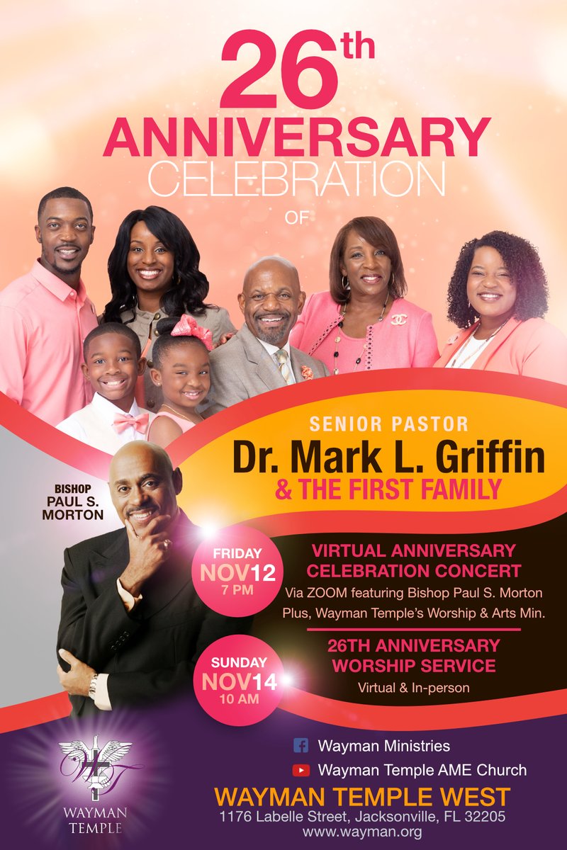 waymanmin's tweet photo. ENCORE PRESENTATION ALERT
Did you miss our Virtual Anniversary Celebration w/ BISHOP PAUL S. MORTON? The Encore presentation will air tonight @8! Join us on one of our platforms: 
FACEBOOK:https://t.co/yEiEmzVsJD
YOUTUBE:https://t.co/mvXwuUCSk6
Website :https://t.co/tWPgj6H0Bb https://t.co/m1L1eSl6Vf