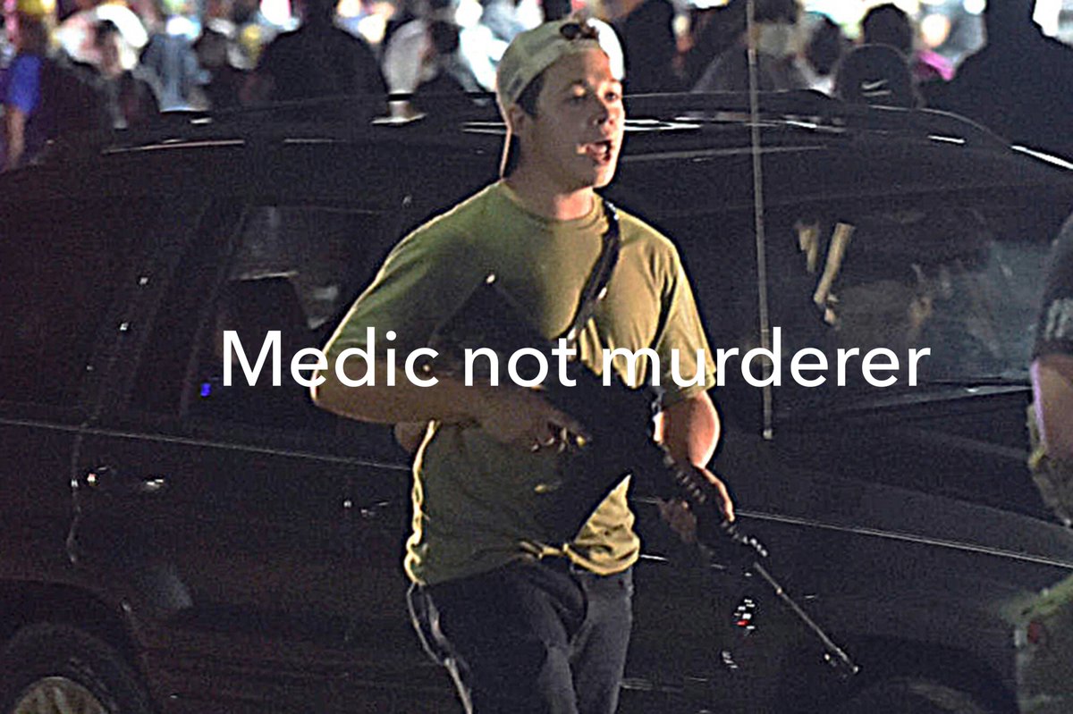 Travon's tweet photo. I know we're all rushing to call Kyle Rittenhouse guilty but you have to remember, he came to the protest as a medic! That's why he wore a backwards hat as medics are known to do, and only carrying an AR-15 and no medical supplies in case you needed medical attention. https://t.co/gOCpfwJEHa