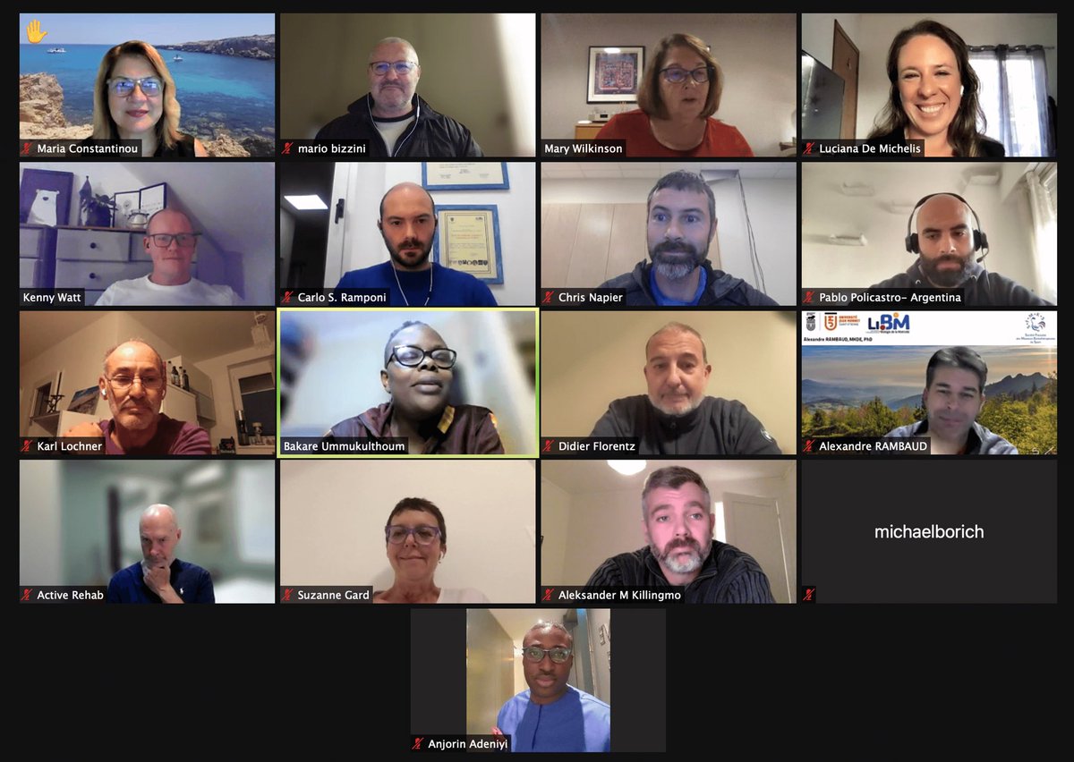 SportfisioSwiss's tweet photo. 💪 @IntFSPT networking 🖥session 🌎🌍🌏 #sportphysio #ifsptcommunity 🎯 road to #WCSPT2022 🇩🇰 Nyborg 📍next stop @IOCprevConf 🇲🇨 Monaco https://t.co/OP7H1sNHgI
