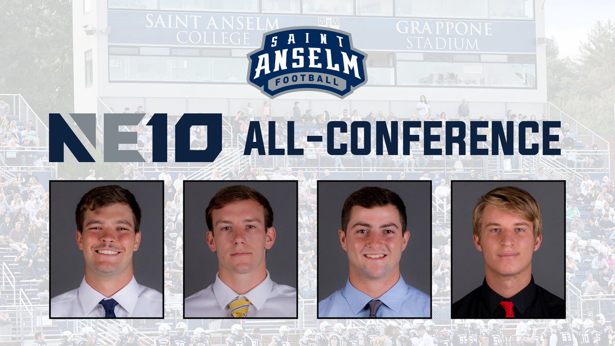 Four members of the <a href="/STAHawksFB/">Saint Anselm Football 🏈 #BCM</a> squad were honored by <a href="/TheNortheast10/">The NE10</a> on Wednesday with All-Conference or All-Rookie distinction; QB Drew Willoughby was named the league's Rookie of the Year - RELEASE: saintanselmhawks.com/news/2021/11/1… #HawksSoarHigher