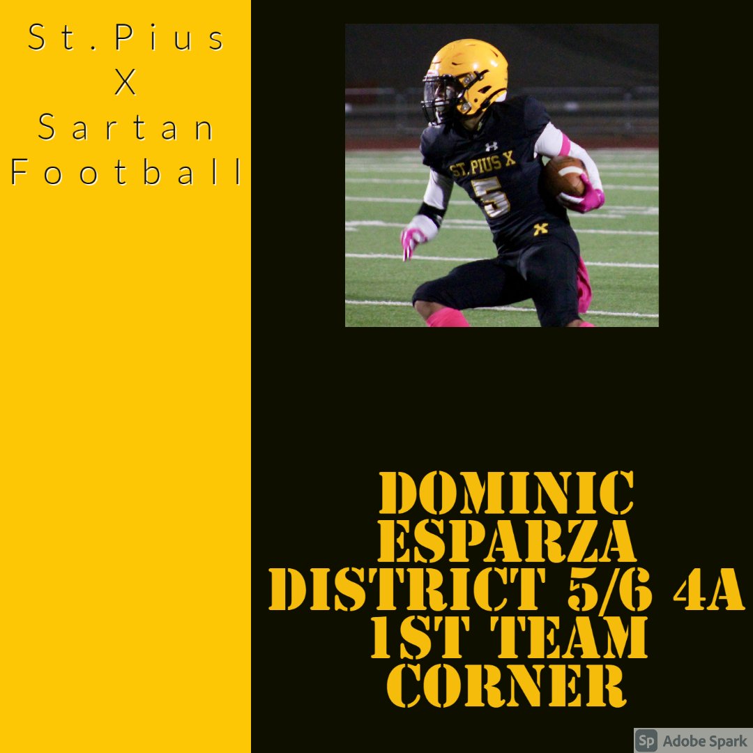 Sartan_football's tweet photo. Congratulations to Dominic Esparza for earning 1st team all district at Corner and returner. He had 5 ints on the year 1 returned for a TD. Over 60 tackles had 5 returns for touchdowns 3 on KOR and 2 on Punts and over 1000 yards on returns #sartanfootball #sonsofx https://t.co/UY5XxuuCQe