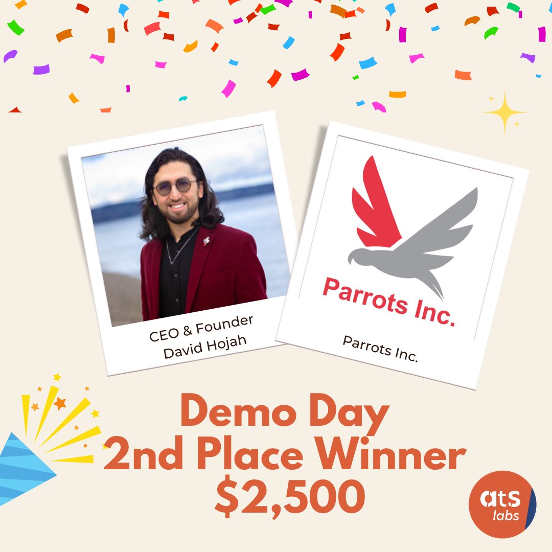 ATS Labs (@ats_labs) on Twitter photo We would also like to extend a huge congratulations to the second place winner at our 2021 Demo Day <a href="/flyParrots/">Parrots Inc.</a>! Congratulations on your win, looking forward to seeing what you do next 🧡🦜 We would also like to extend a huge congratulations to the second place winner at our 2021 Demo Day <a href="/flyParrots/">Parrots Inc.</a>! Congratulations on your win, looking forward to seeing what you do next 🧡🦜