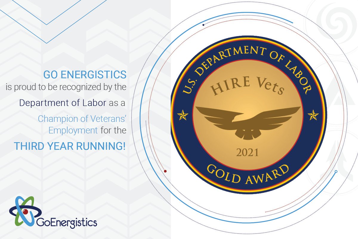 GoEnergistics's tweet photo. We are pleased to share that #GoEnergistics was selected to receive our third consecutive #HIREVets Gold Medallion from the @USDOL! Visit our website to learn more: https://t.co/odHhSnDtED #ServingThoseWhoServe https://t.co/IDLtobHxP9