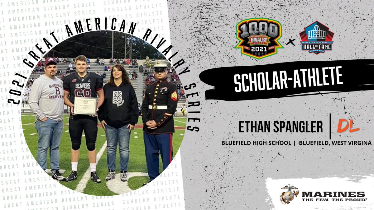 AmericanRivalry's tweet photo. Support Ethan Spangler from @beavernationFB, as he looks to be named to the 2021 Great American Rivalry Series 𝕾𝖈𝖍𝖔𝖑𝖆𝖗 𝕬𝖙𝖍𝖑𝖊𝖙𝖊 Hall of Fame Team, in partnership with the @ProFootballHOF.

Presented by: @USMarineCorps

VOTE HERE➡️https://t.co/gwXBGtS9Ql https://t.co/Nvkvn8q1s6