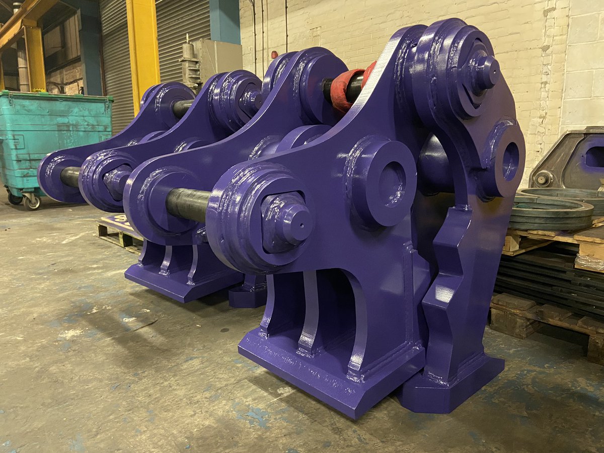 northerntrack's tweet photo. A pair of purple pulverisers all finished up today and ready for collection.
.
.
#demolition #demolicion #demo #wrecking #heavyequipment #PurplePower #constructionequipment #excavator #excavators #deconstruction #dismantling #machineryoperator #northerntrack #madeintheUK https://t.co/6tnNPc8wPV