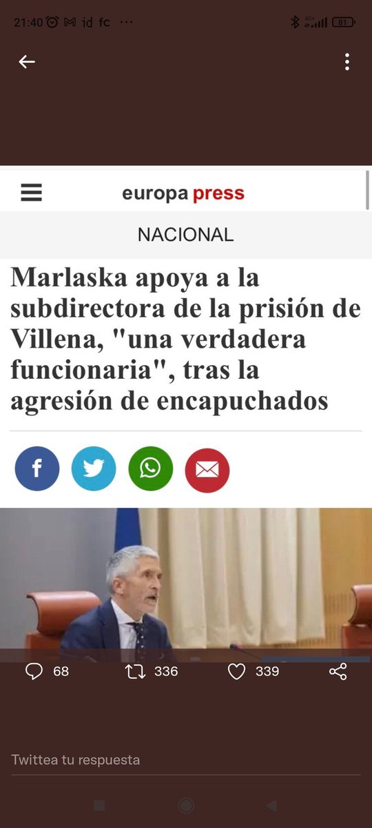 jucilnacional's tweet photo. Marlaska dio su apoyo a la directora de prisiones que ahora ha sido detenida por la Guardia Civil a la que imputan denuncia falsa y simulación de delito tras concluir su investigación y demostrar que nunca existió el ataque.

#27NMadrid
#NoALaInseguridadCiudadana
#SOSPRISIONES https://t.co/66jBguhSmo