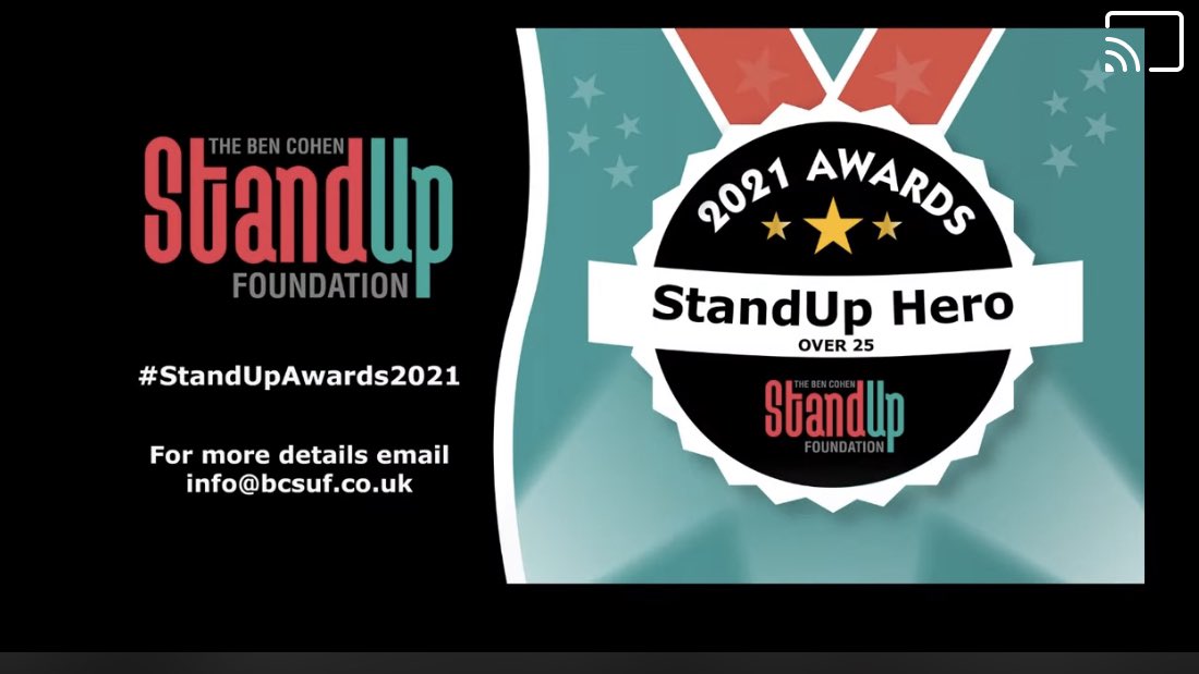 Sparrow1901's tweet photo. So delighted and humbled to have been awarded ‘The StandUp Hero’ award from the @StandUpFdn. It means the world to myself and @Diversifynowuk to have been honoured by such a fantastic organisation. #standupawards2021 #standuptogether #inclusion #stopbullying https://t.co/5hbmWNiyp9
