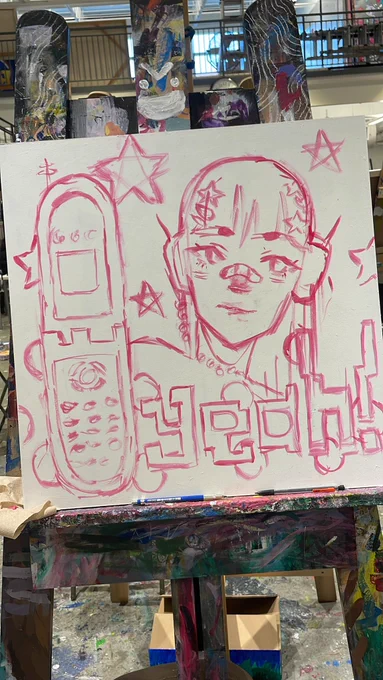 i was  so scared to start painting but :DD 