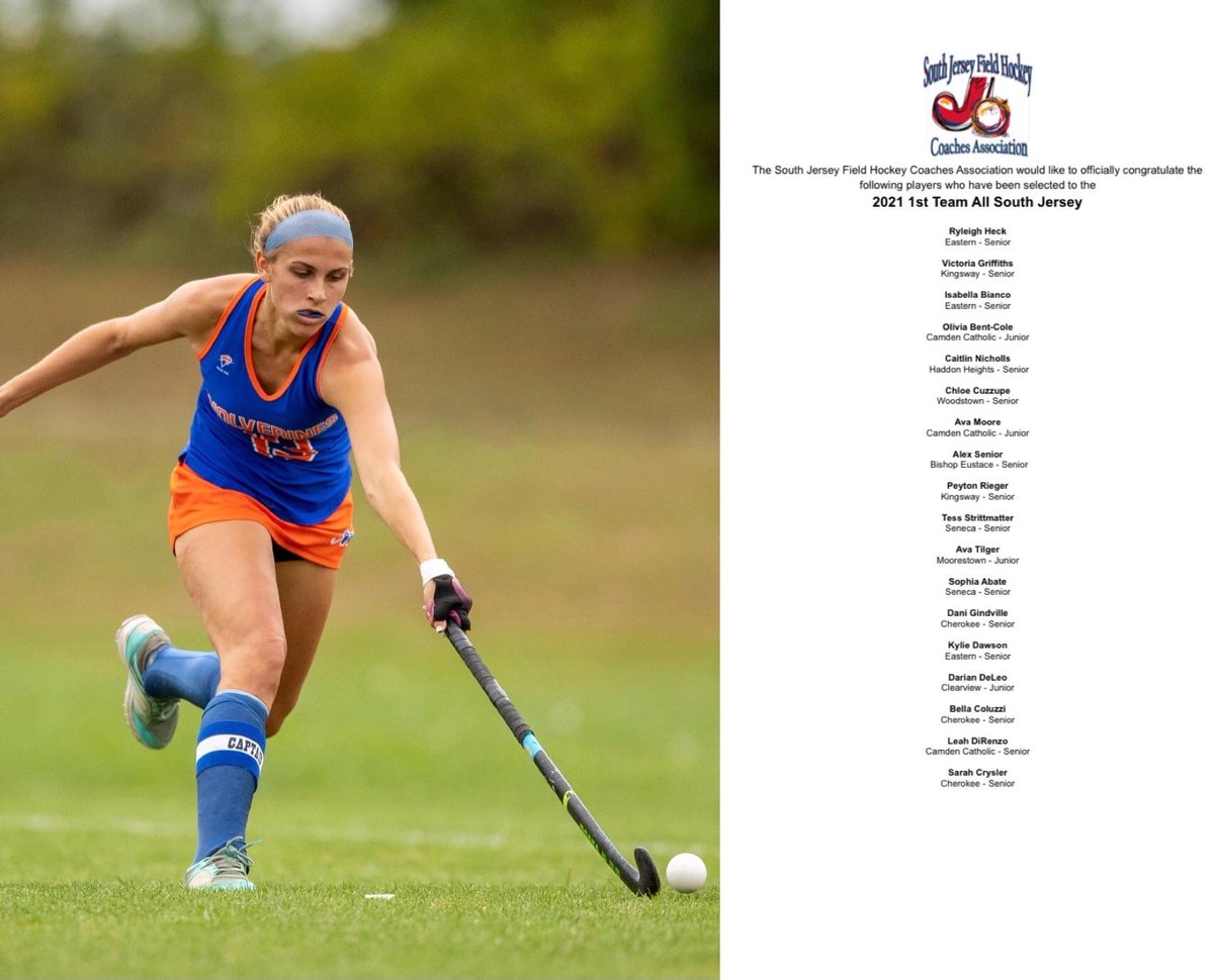 whsfockey's tweet photo. Please help me Congratulate Chloe Cuzzupe on receiving the huge honor of being selected for the 2021 SJFHCA ALL SOUTH JERSEY First Team! This is a giant accomplishment and so well deserved! You continue to make us so proud! 🧡💙💪🏼🏑 #FOCKEYFAMILY #KART2021 #ALLSTAR #SOBB #ALLSJ https://t.co/ScpP9Sm2wZ