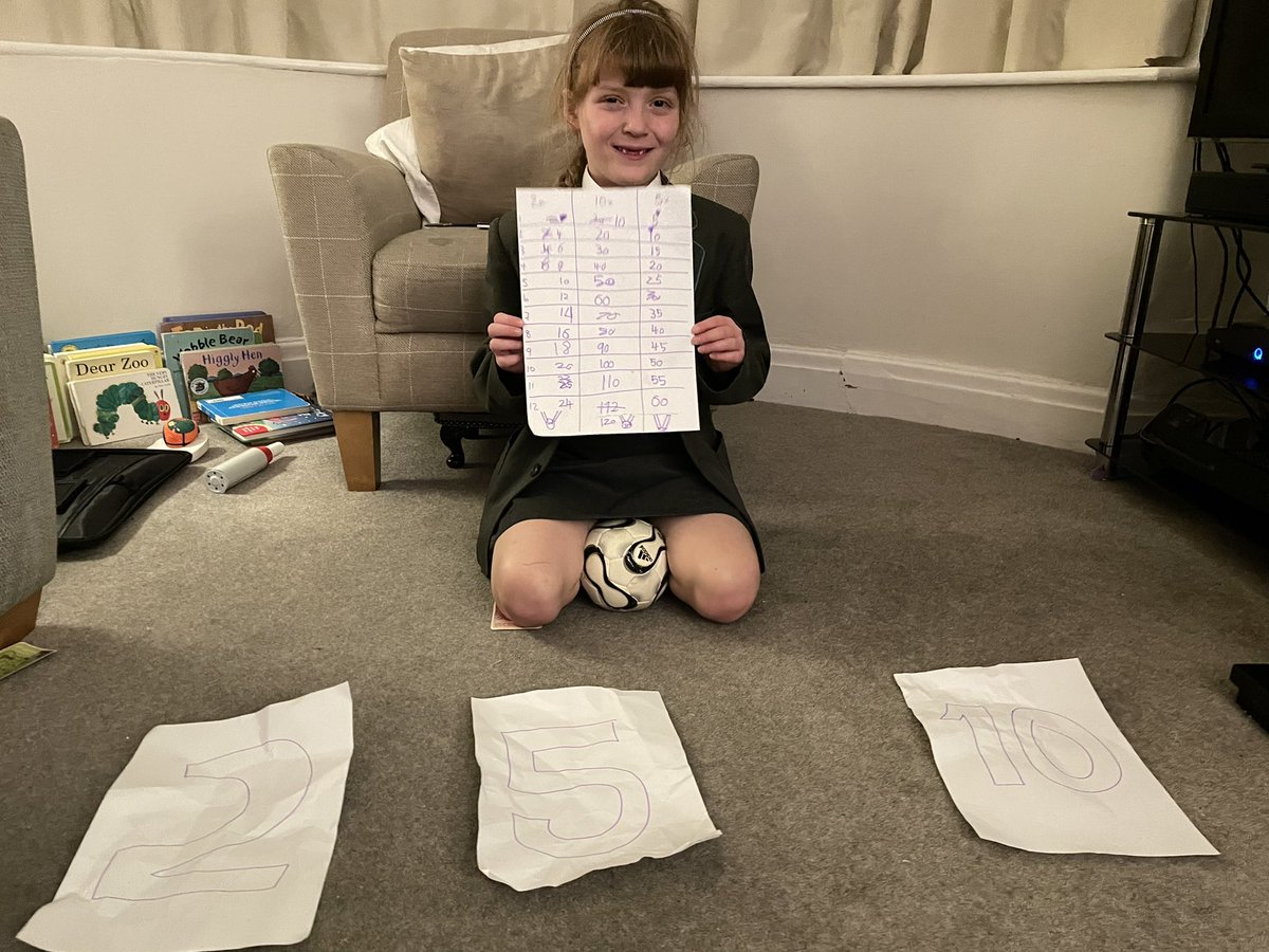Maths game complete! 2/5/10 times tables with the <a href="/fiveminutemum/">Five Minute Mum</a> three targets game tonight! Building her confidence &amp; fluency in multiplication <a href="/CHPSYR3/">Cheadle Hulme PS Y3</a>