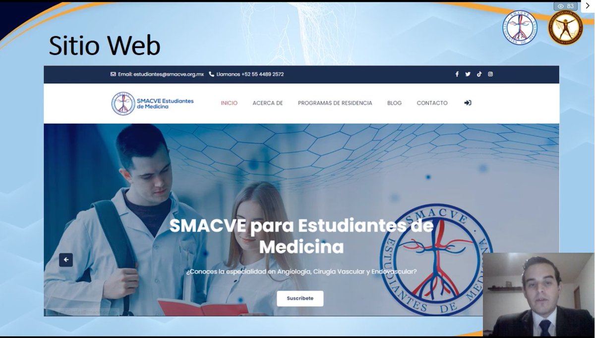 MÓDULO VI ¿POR QUÉ ELEGIR CIRUGÍA VASCULAR?
"¿Cómo puedo colaborar con a #SMACVE desde estudiante de medicina?"
Dr. José Ignacio Mtz Quesada

4𝘁𝗼 𝗦𝗶𝗺𝗽𝗼𝘀𝗶𝗼 𝗱𝗲 𝗔𝗻𝗴𝗶𝗼𝗹𝗼𝗴í𝗮 𝘆 𝗖𝗶𝗿𝘂𝗴í𝗮 𝗩𝗮𝘀𝗰𝘂𝗹𝗮𝗿 𝗽𝗮𝗿𝗮 𝗘𝗦𝗧𝗨𝗗𝗜𝗔𝗡𝗧𝗘𝗦 𝗗𝗘 𝗠𝗘𝗗𝗜𝗖𝗜𝗡𝗔