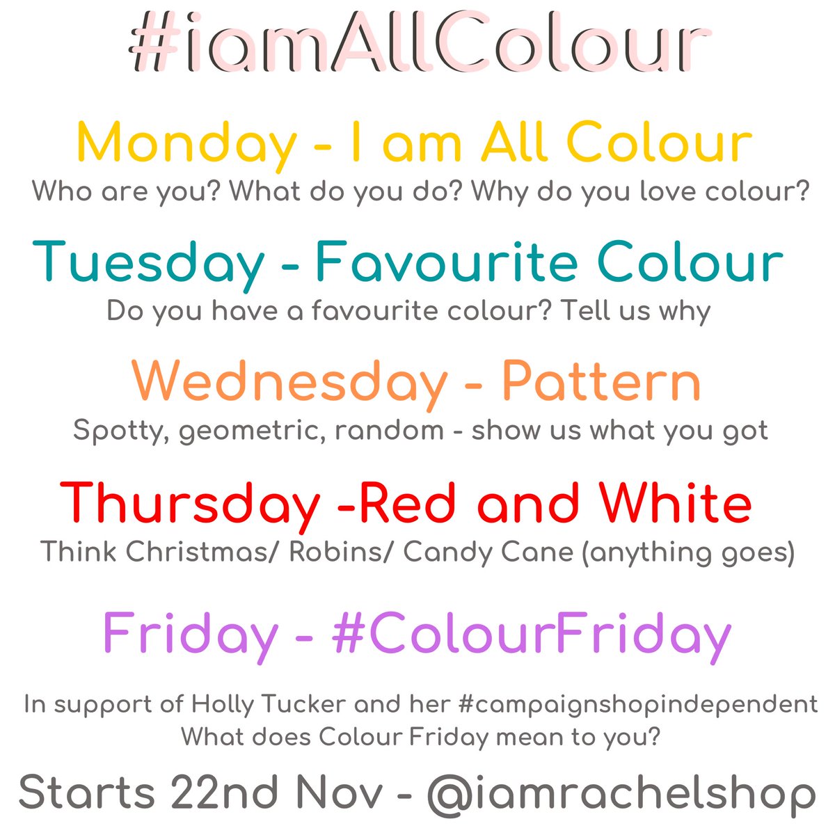 iamrachelshop's tweet photo. Have you seen what’s happening on Instagram next week?!? #iamallcolour #handmadehour #BizBubble https://t.co/INdHgYS4Br