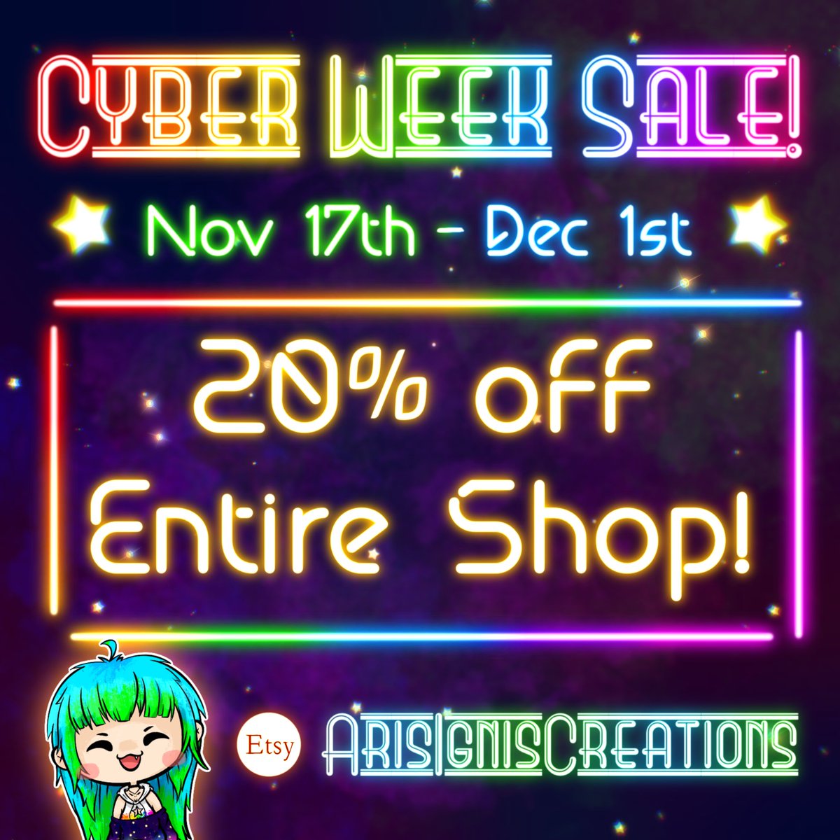 Aris_Ignis's tweet photo. Cyber Week Sale Time!!!โค๏ธ
https://t.co/n1Te9tpZiD
#etsy #twitch #emotes #art #digitalart #twitchart #etsystore #pngtuber #etsydigitalart #TwitchEmoteArtist #vtuber #cute #etsysale #saleย #cutesale #discord #vtuber #startervtuber #twitchgraphics #DigitalAssets #DigitalArtist https://t.co/WezU7QXiBZ