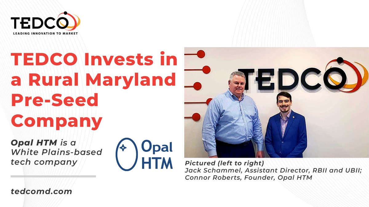 TheEntrepExpo's tweet photo. @MDTEDCO Invests in a Rural Maryland Pre-Seed Company | Rural Business Innovation Initiative (RBII) made a $25,000 investment in @Opal_HTM, a White Plains, Md.-based company: https://t.co/vKTlfmBKYw
#rural #seedfunding #preseed #innovation #investment #medical #maryland #rbii https://t.co/2L5rA7hWDP