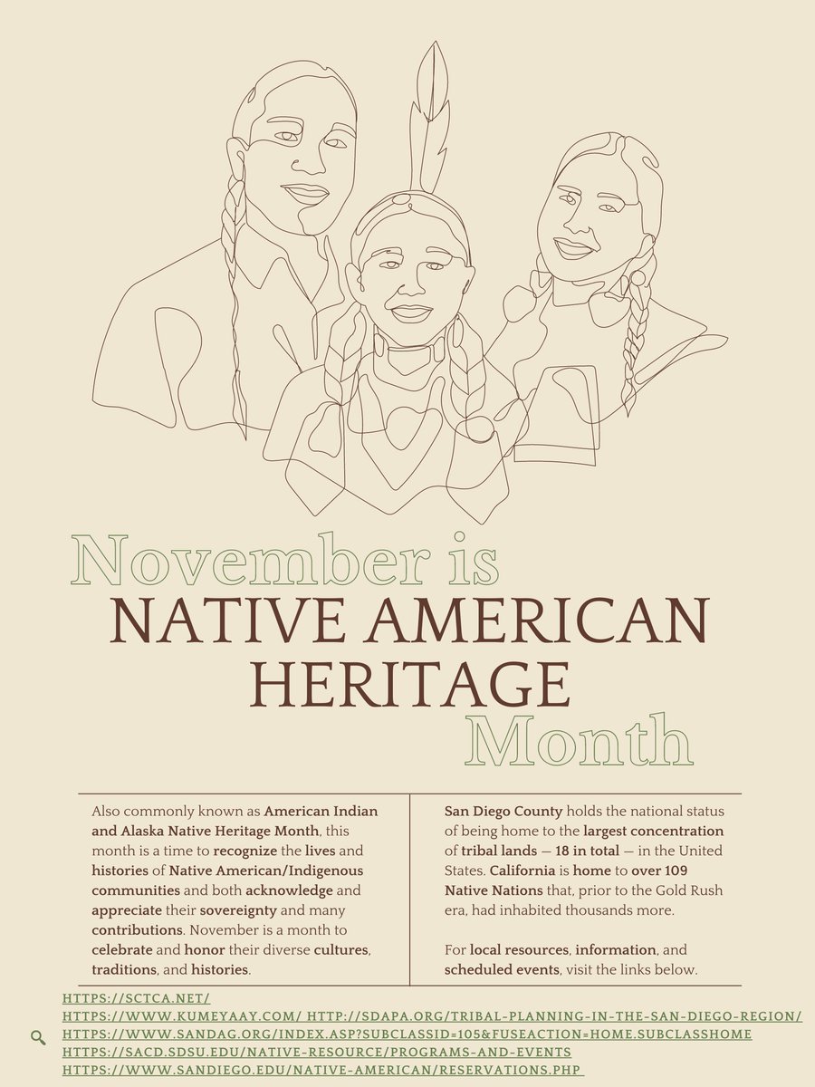 Did you know #SanDiegoCounty holds the national status of being home to the largest concentration of #triballands in the US? #California is home to over 109 #NativeNations.   Click on the image to learn more.

#NativeAmericanHeritageMonth