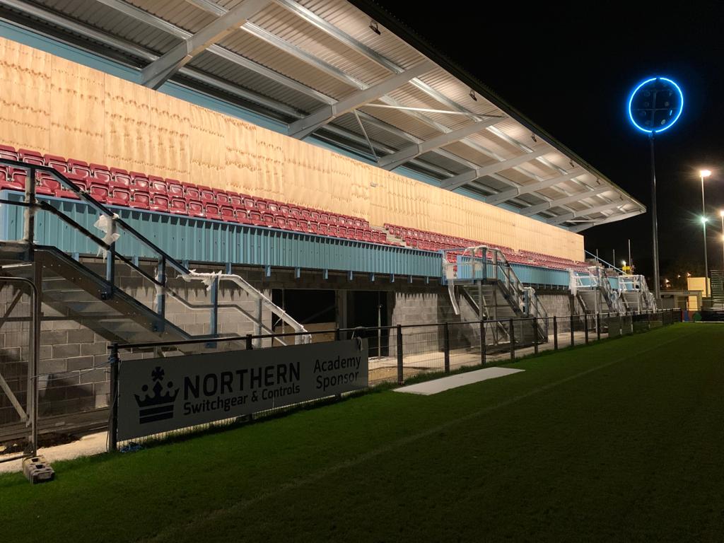 SouthShieldsFC's tweet photo. How special will it be to see and hear this thing packed and bouncing under the lights 😍

Work continues to progress well and the back of the stand has now been fenced off as progress on the fit-out continues. Exciting times 🙌 https://t.co/UcRnZHRo5n