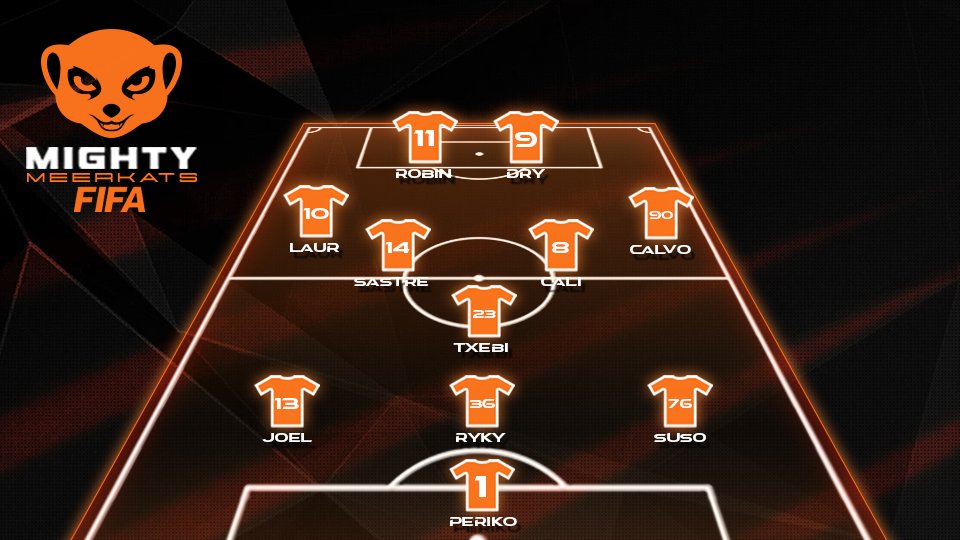 MightyMeerkats's tweet photo. ¡De ahora en adelante podréis ver la alineación de nuestros partidosde FIFA! 

Esta será nuestra alineación de hoy. 

#GoMeerkats https://t.co/6hbXWSwnGZ