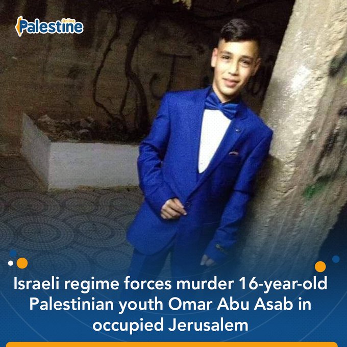 178kakapo's tweet photo. @UN
U must relate "death of a boy" to "recognizing Palestine as a nation."‼️‼️
#RealAutonomy4🇵🇸
❝Israeli regime forces have shot dead Palestinian Omar abu Asab, 16, claiming that he was attempting to stab Israeli soldiers in the old city of Jerusalem.
v. OnlinePalEng/2 hr ago https://t.co/x6eZD4XDUK