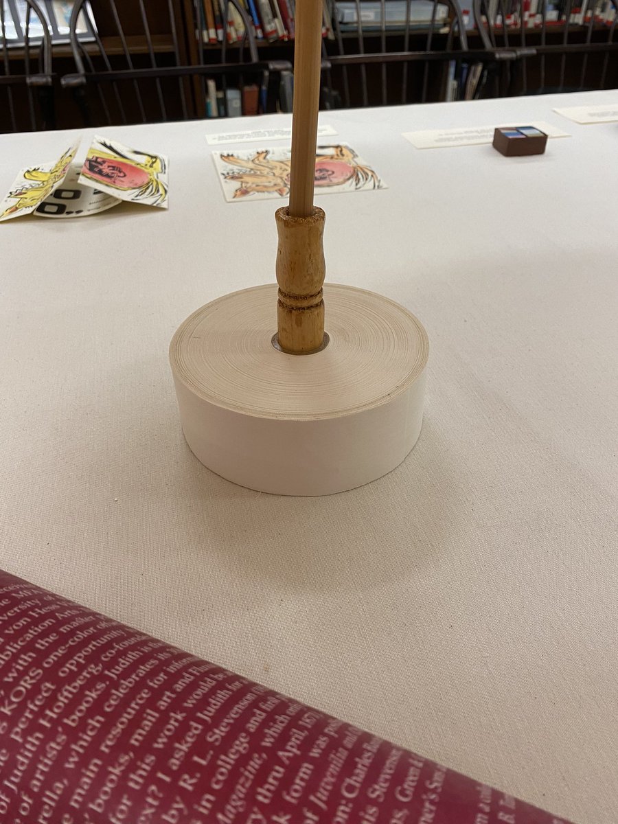 PIX_FLP's tweet photo. We pulled out Robert Louis Stevenson’s The Philosophy of Umbrellas by Richard Minsky for a visiting class from @MooreCollegeArt - and finally figured out how to display it! @LuxMentis @masterbinder https://t.co/cFBeXJMKNv