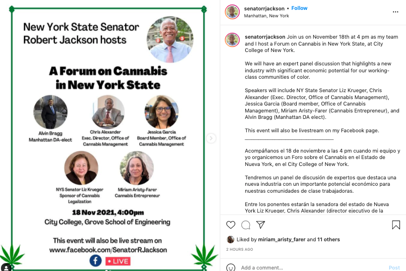 Let's talk #cannabisNYC in particular #uptown with our state senator @BeCannaclusive  @Mia_Di_  #cannabisindustry