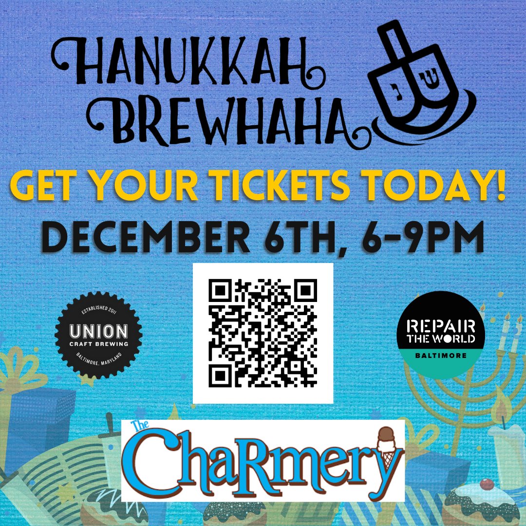 Get your tickets to the Hanukkah BrewHaHa today! You won't want to miss ice cream from @thecharmery at this year! Early bird tickets are on sale until this Friday! Link in bio!